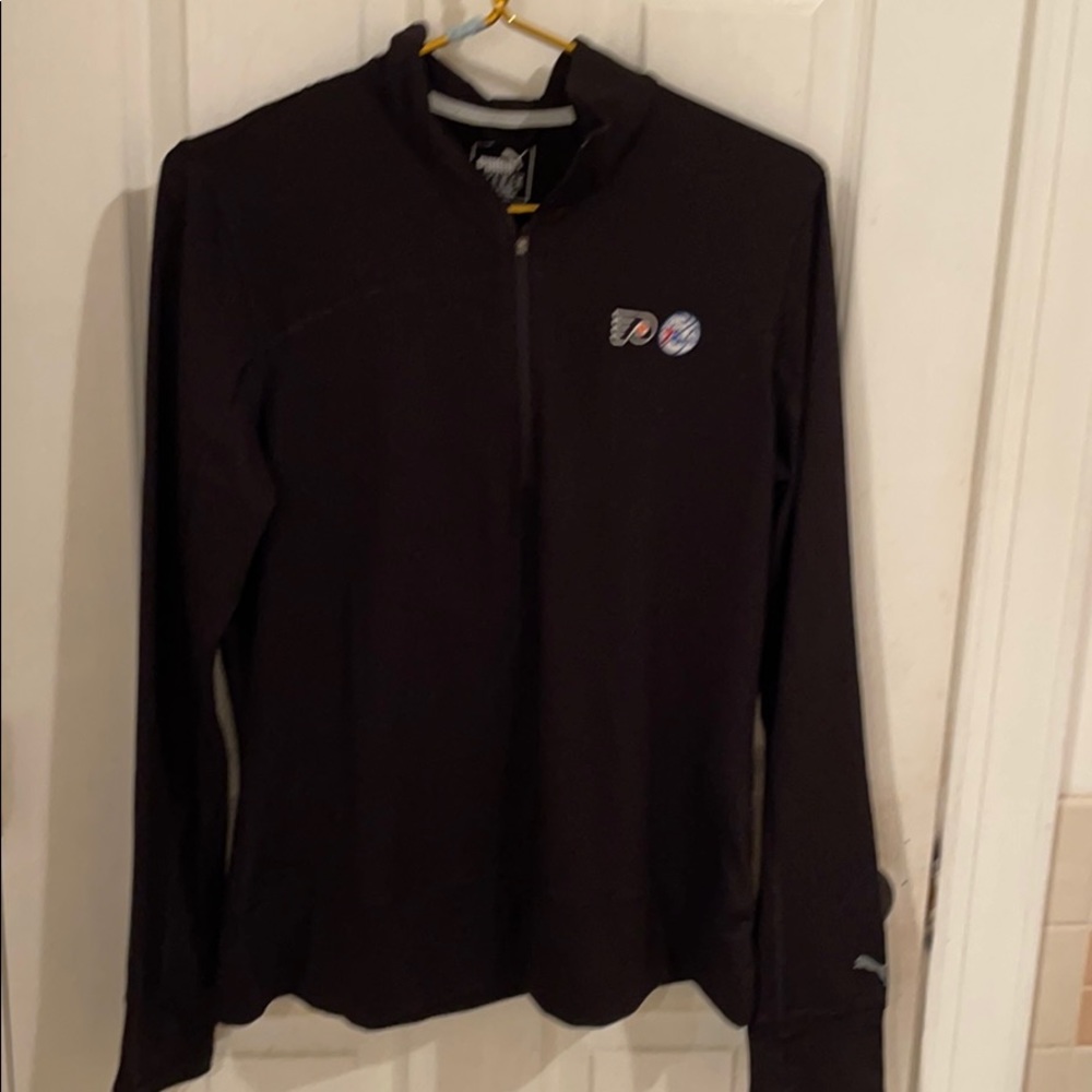 PUMA SWEATSHIRT BLACK SZ LARGE 76ers FLYERS